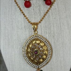 Bridal kundan necklace set with antique work NEW